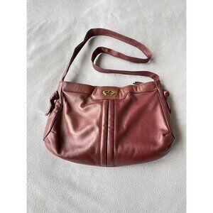 Vintage Eitienne Aigner Purse Shoulder Bag Handbag 80s Burgundy Leather Gold